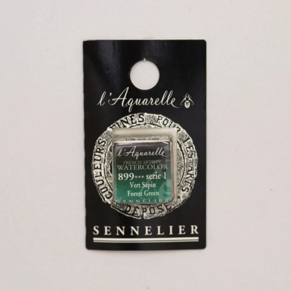 Farba akwarelowa w półkostce l’Aquarelle - Sennelier - 899 Forest Green