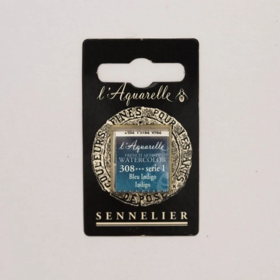 Farba akwarelowa w półkostce l’Aquarelle - Sennelier - 308 Indigo