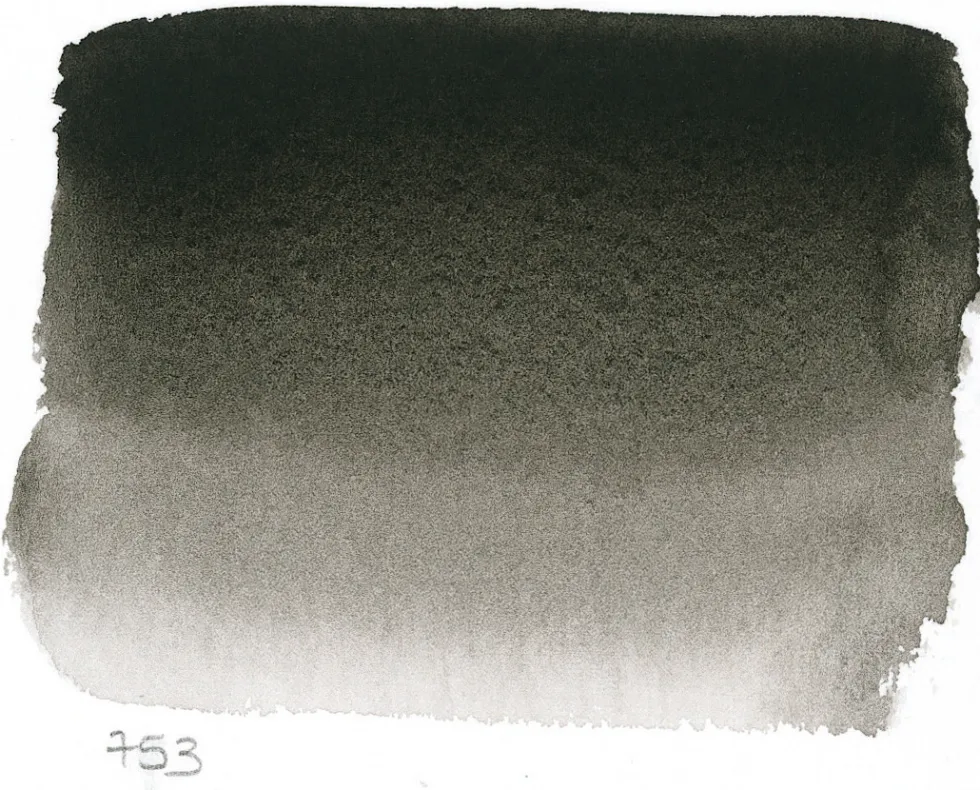 Farba akwarelowa w półkostce l’Aquarelle - Sennelier - 753 Lamp Black