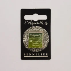 Farba akwarelowa w półkostce l’Aquarelle - Sennelier - 813, Olive Green