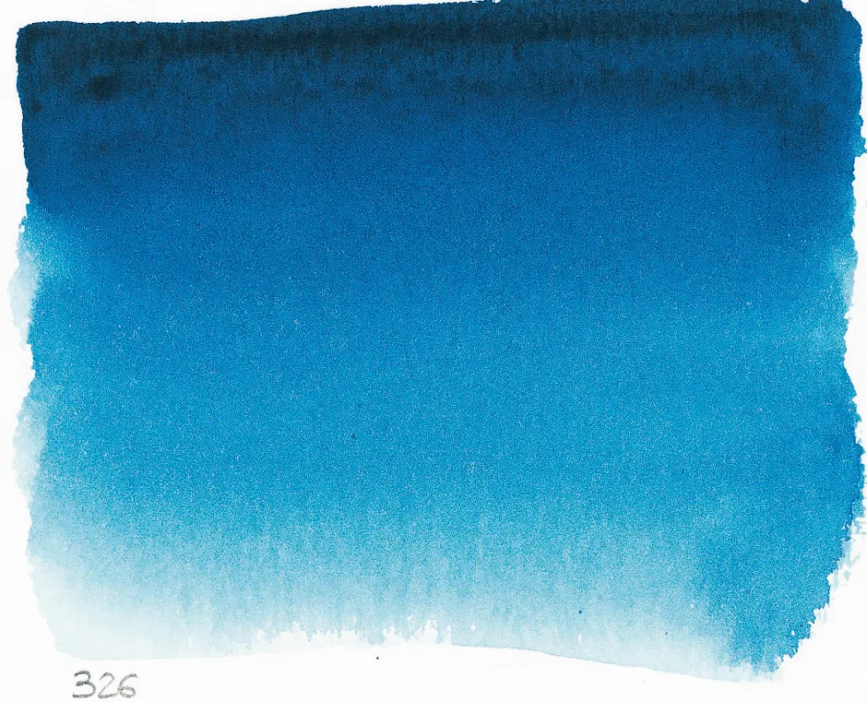 Farba akwarelowa w półkostce l’Aquarelle - Sennelier - 326 Phthalocyanine Blue