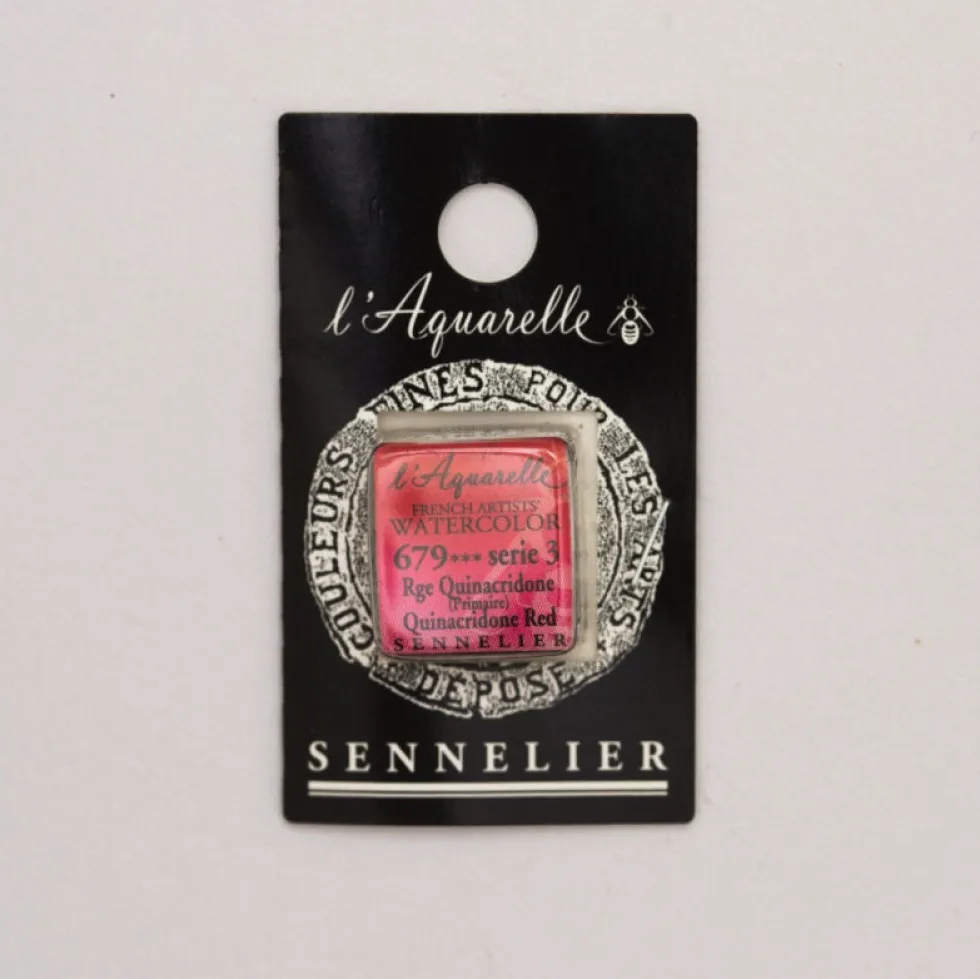 Farba akwarelowa w półkostce l’Aquarelle - Sennelier - 679 Quinacridone Red