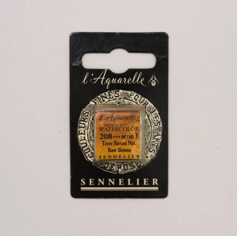 Farba akwarelowa w półkostce l’Aquarelle - Sennelier - 208 Raw Sienna