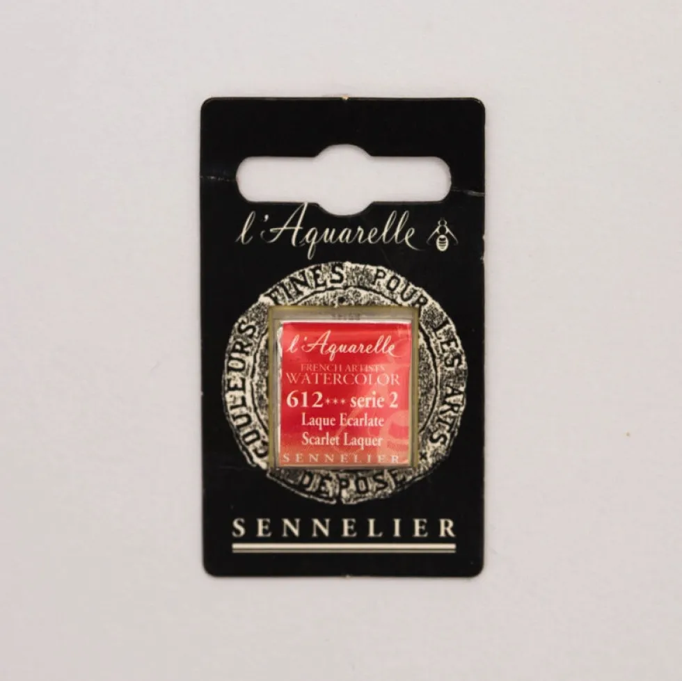 Farba akwarelowa w półkostce l’Aquarelle - Sennelier - 612 Scarlet Laquer