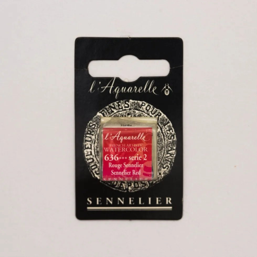 Farba akwarelowa w półkostce l’Aquarelle - Sennelier - 636 Sennelier Red
