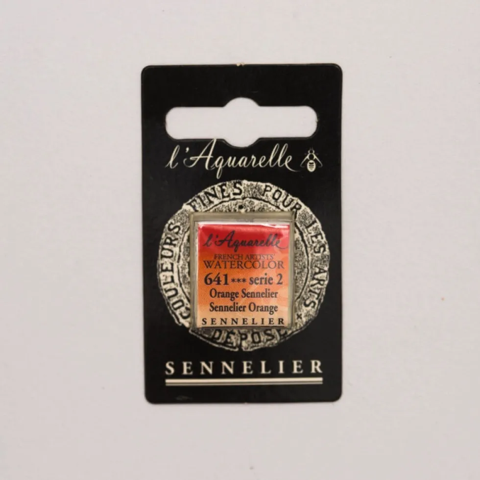 Farba akwarelowa w półkostce l’Aquarelle - Sennelier - 641 Sennelier Orange