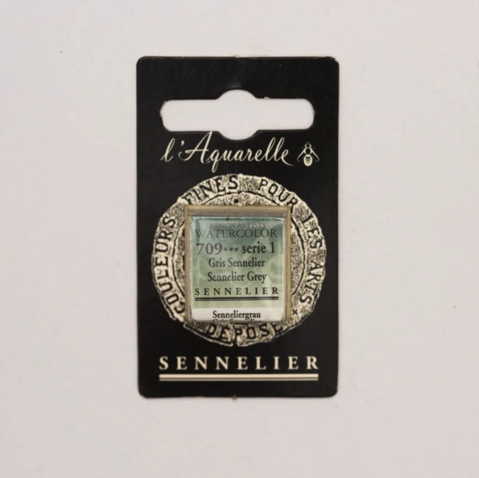 Farba akwarelowa w półkostce l’Aquarelle - Sennelier - 709 Sennelier Grey