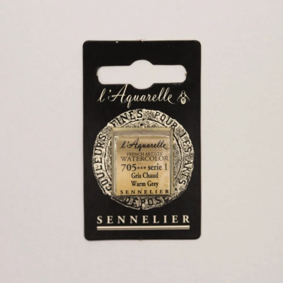 Farba akwarelowa w półkostce l’Aquarelle - Sennelier - 705 Warm Grey