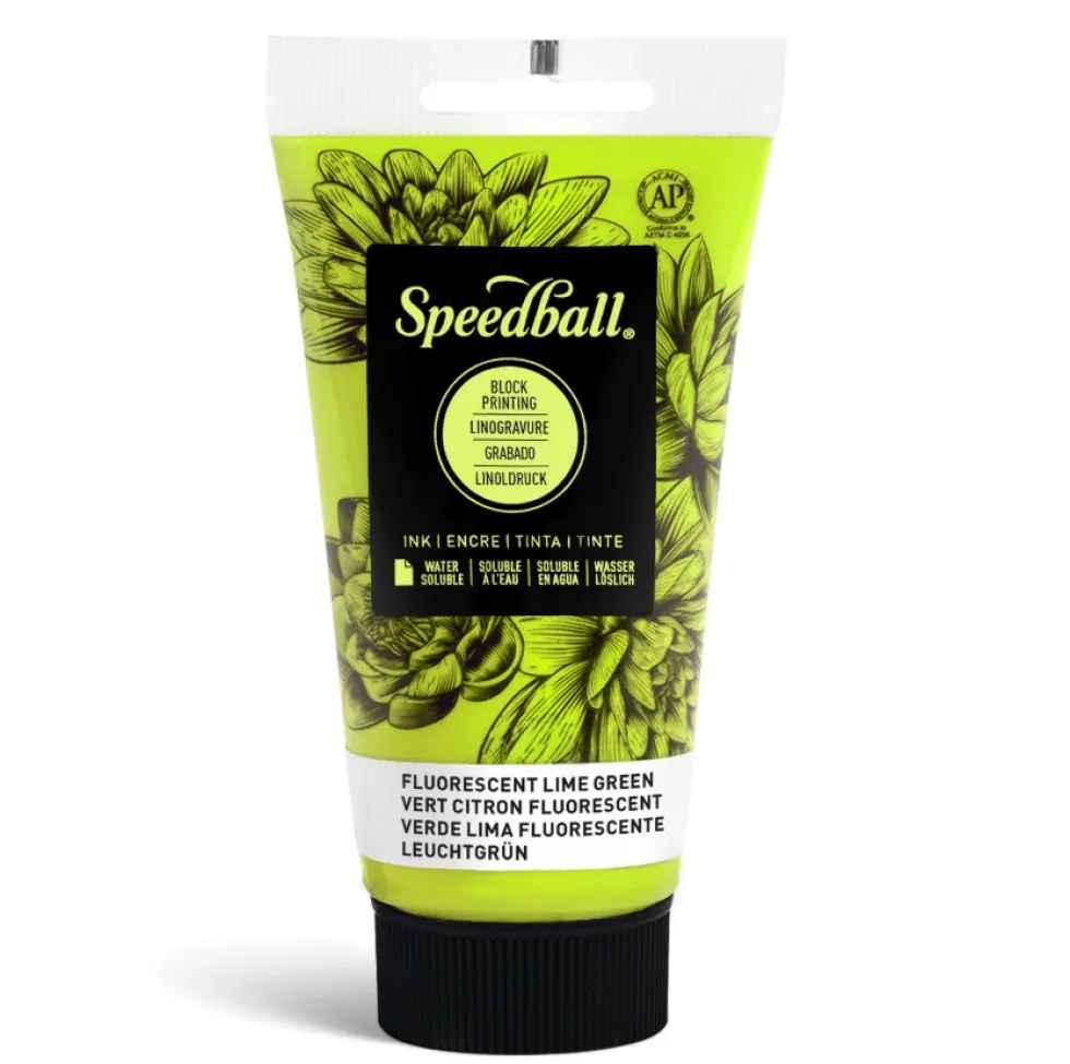 Farba do linorytu Water-Soluble Ink - Speedball - Fluo Lime Green 75 ml