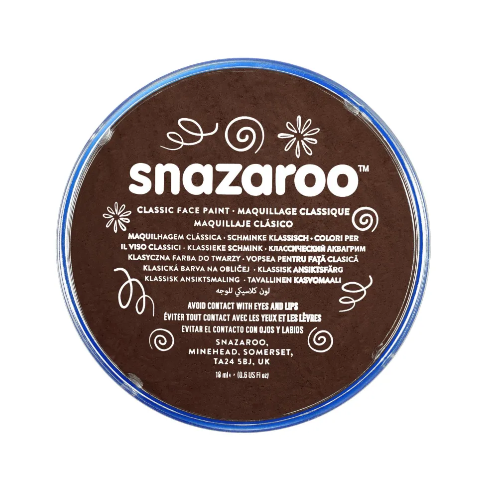 Farba do malowania twarzy - Snazaroo - Dark Brown, 18 ml