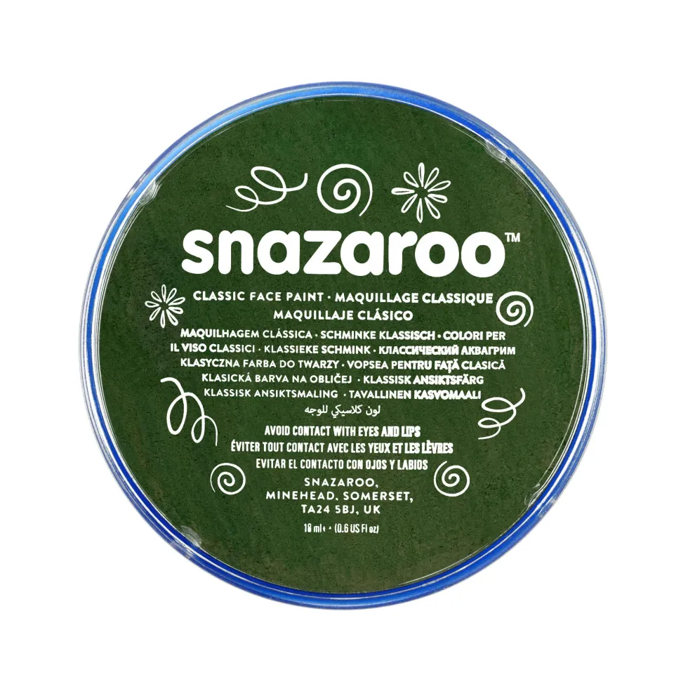 Farba do malowania twarzy - Snazaroo - Dark Green, 18 ml