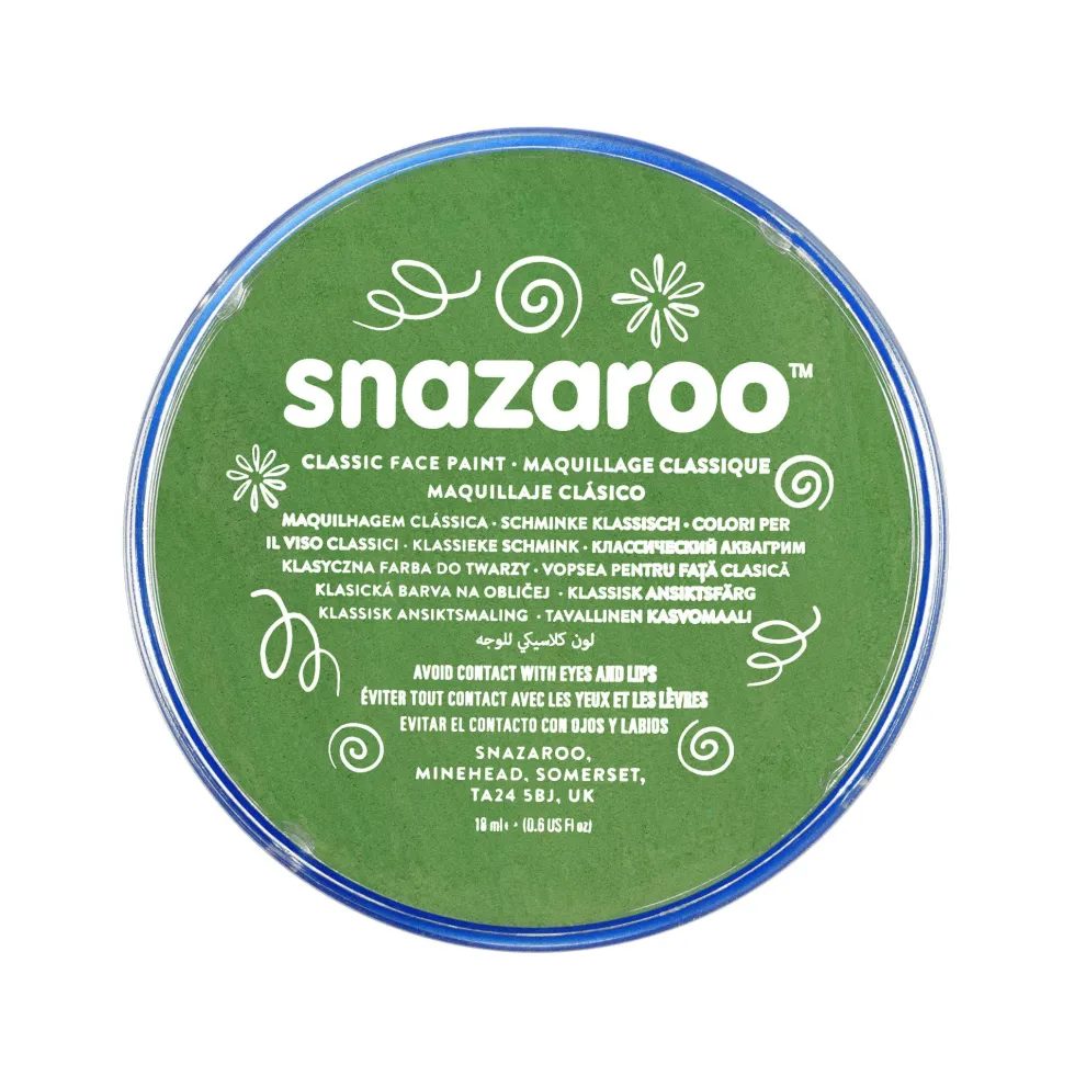 Farba do malowania twarzy - Snazaroo - zielona, 18 ml