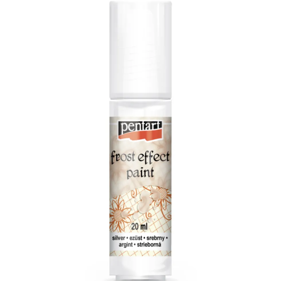 Farba do szkła efekt szronu - Pentart - biała, 20 ml