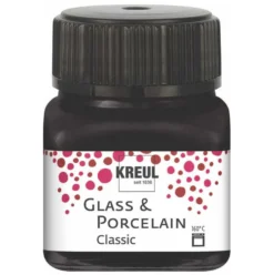 Farba do szkła i porcelany Classic - Kreul - Black, 20 ml