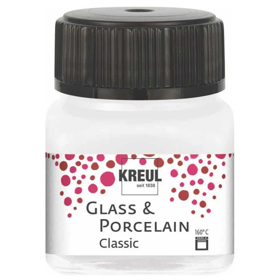 Farba do szkła i porcelany Classic - Kreul - Pearl White, 20 ml