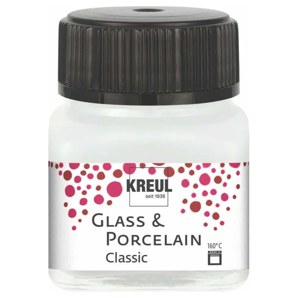 Farba do szkła i porcelany Classic - Kreul - White, 20 ml