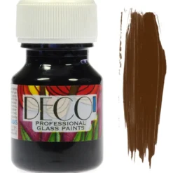 Farba do szkła witrażowa Deco - Renesans - ciemnobrązowa, 30 ml