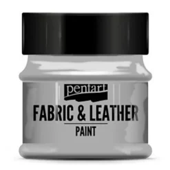 Farba do tkanin i skór - Pentart - brokatowe srebro, 50 ml