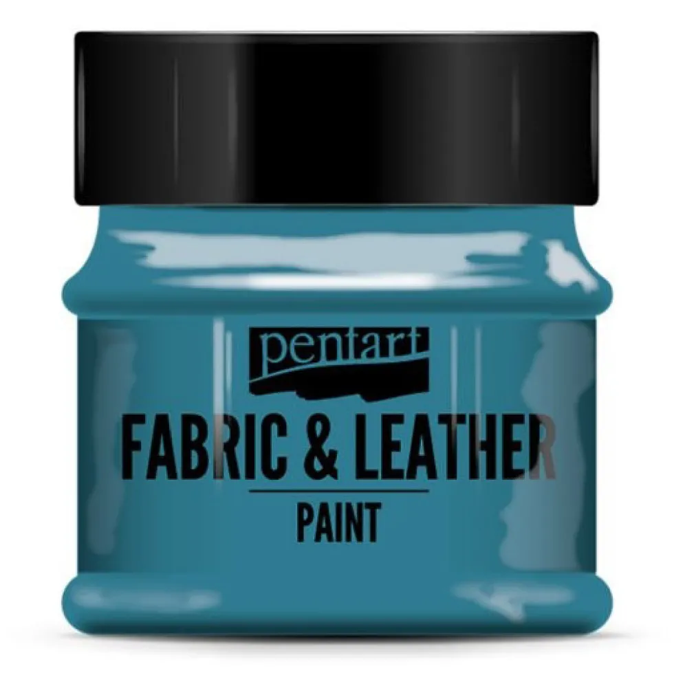 Farba do tkanin i skór - Pentart - turkus niebieski, 50 ml