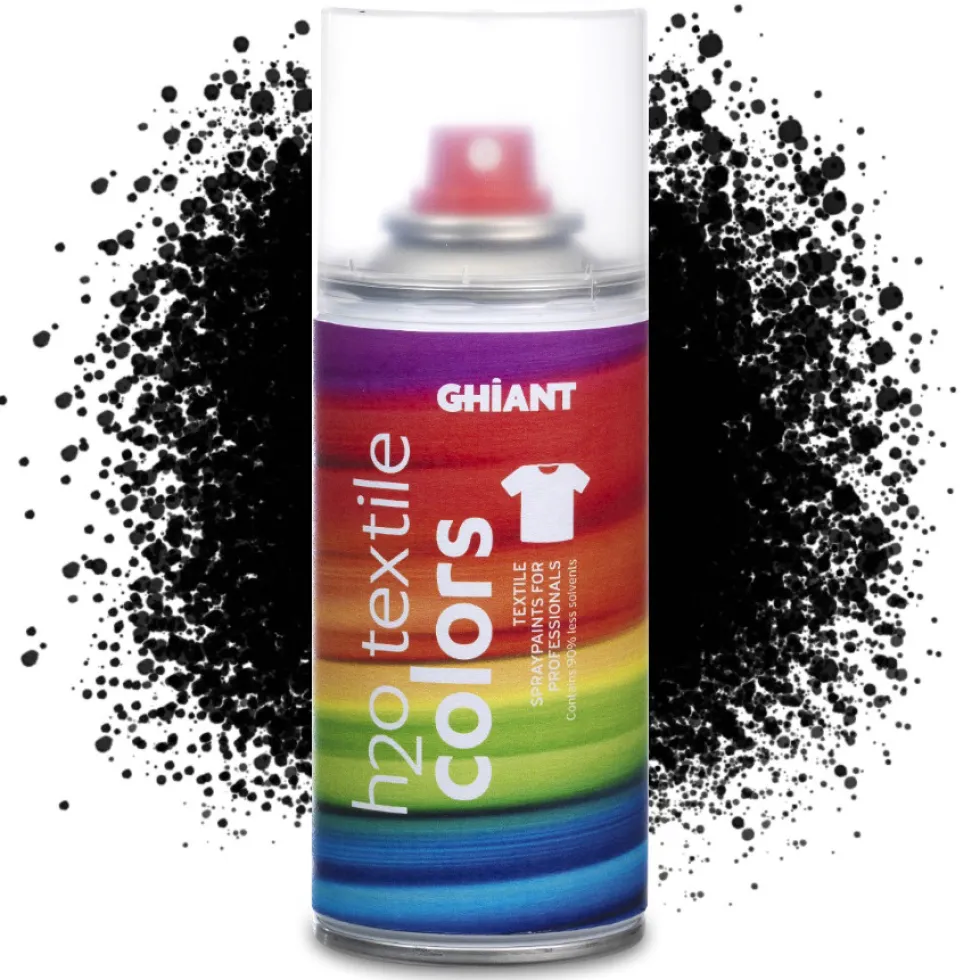 Farba do tkanin w sprayu H2O Textile Colors - Ghiant - czarna, 150 ml