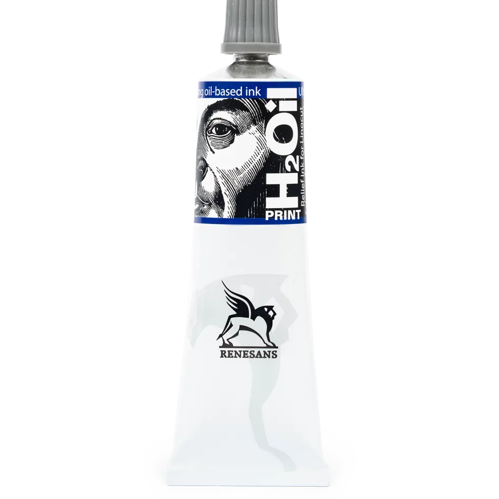 Farba graficzna do linorytu H2Oil Print - Renesans - Ultramaryna Niebieska, 60 ml