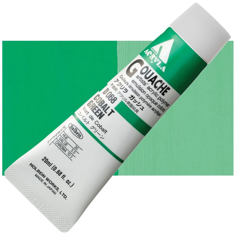 Farba gwasz Acryla Gouache - Holbein - Cobalt Green, 20 ml