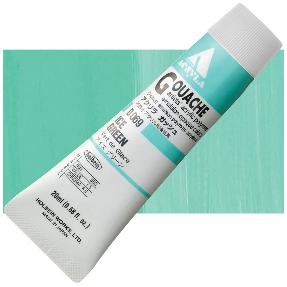 Farba gwasz Acryla Gouache - Holbein - Ice Green, 20 ml