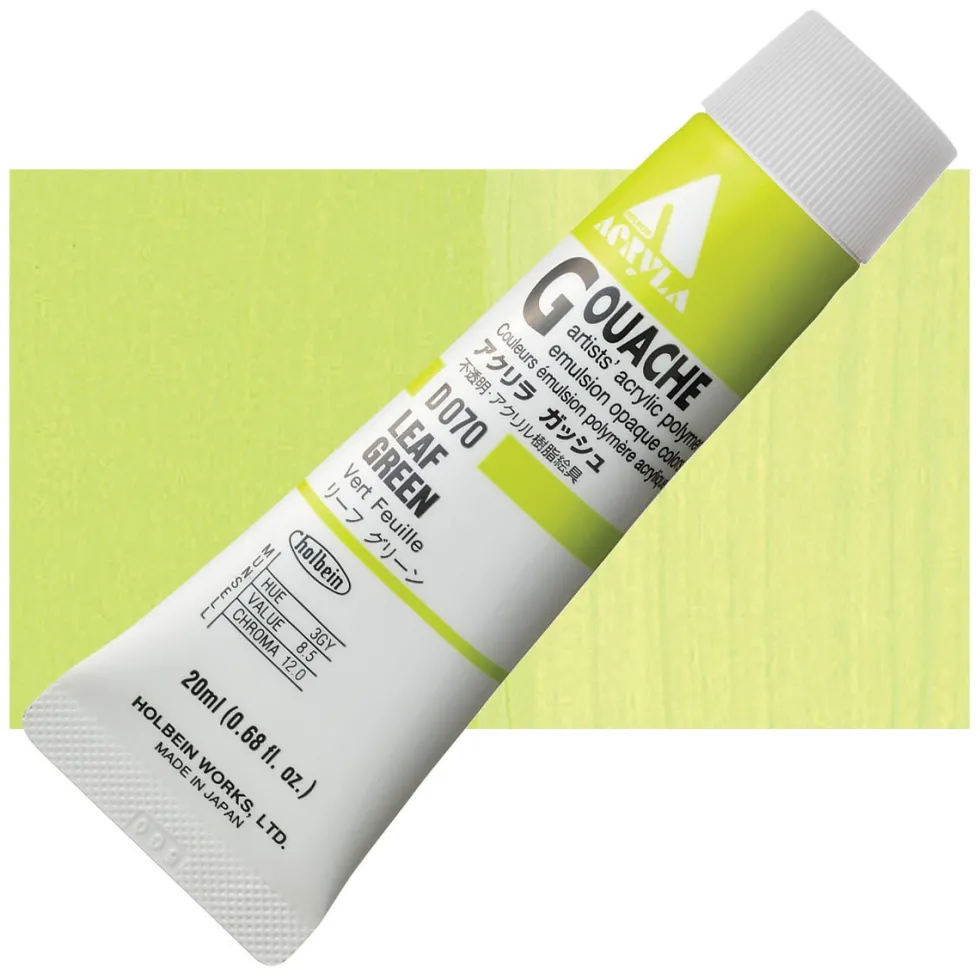 Farba gwasz Acryla Gouache - Holbein - Leaf Green, 20 ml