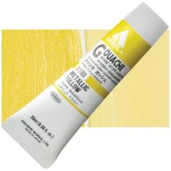 Farba gwasz Acryla Gouache - Holbein - Metallic Yellow, 20 ml