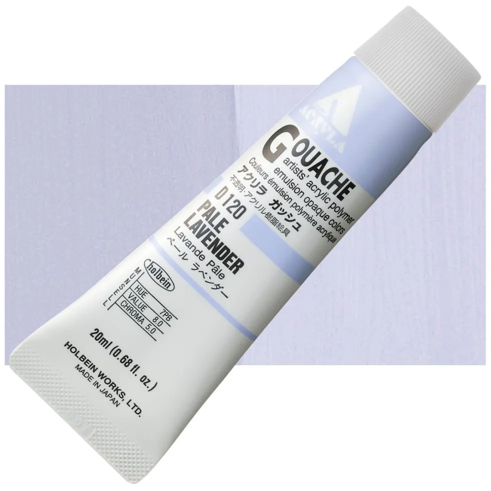 Farba gwasz Acryla Gouache - Holbein - Pale Lavender, 20 ml
