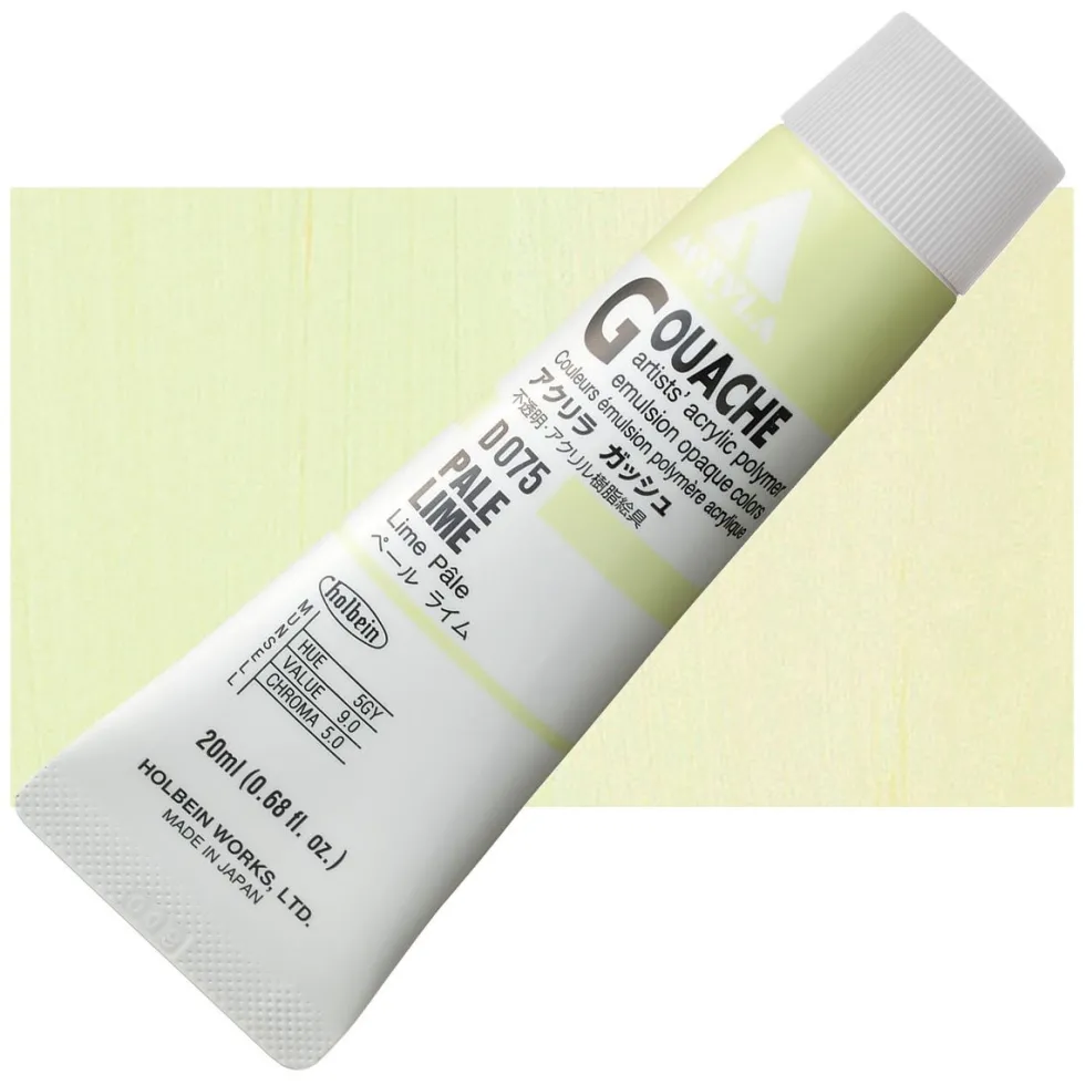 Farba gwasz Acryla Gouache - Holbein - Pale Lime, 20 ml
