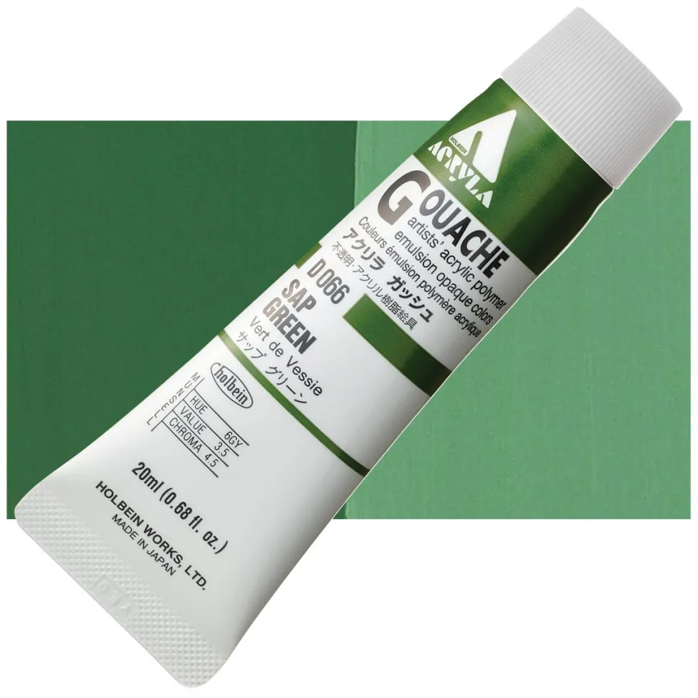 Farba gwasz Acryla Gouache - Holbein - Sap Green, 20 ml