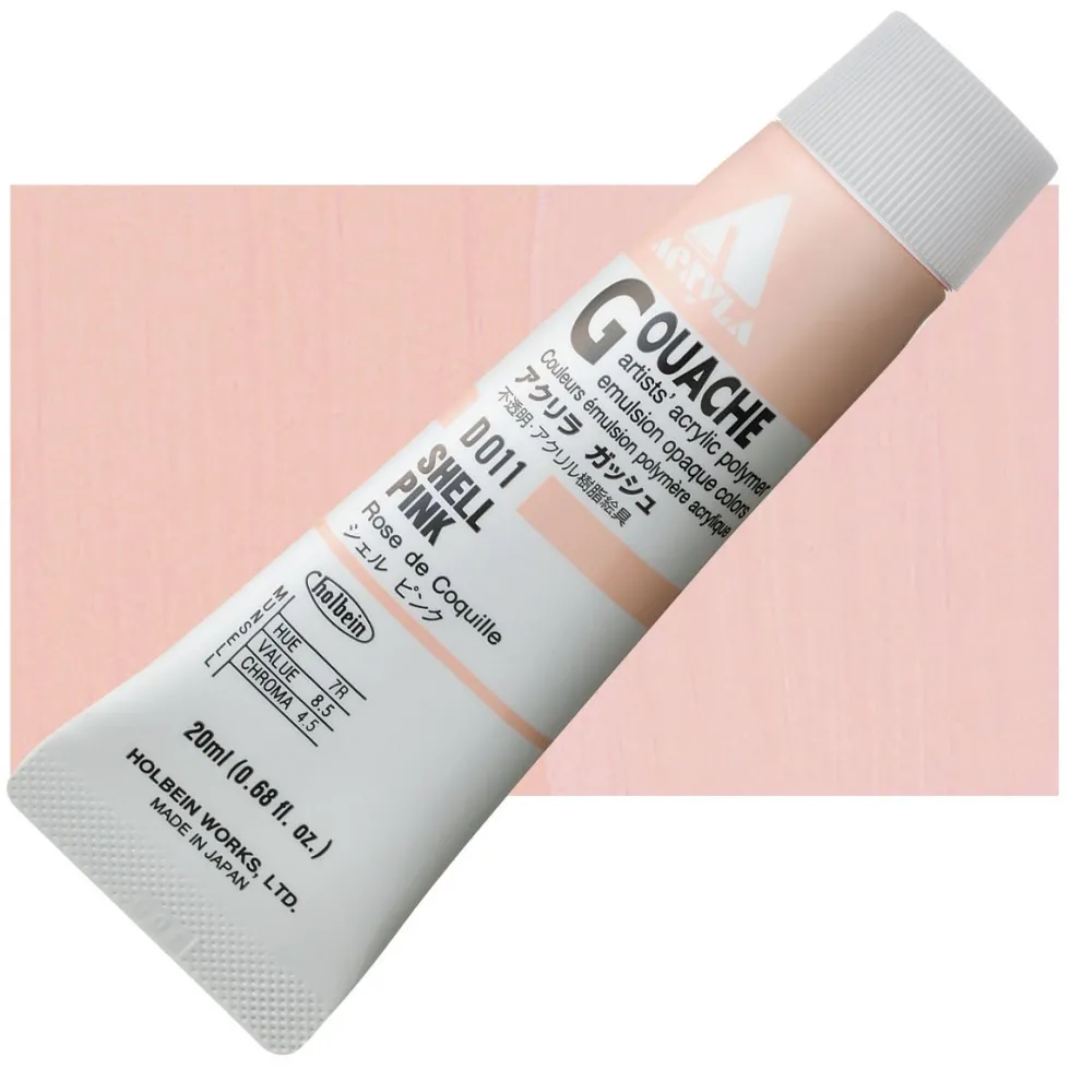 Farba gwasz Acryla Gouache - Holbein - Shell Pink, 20 ml