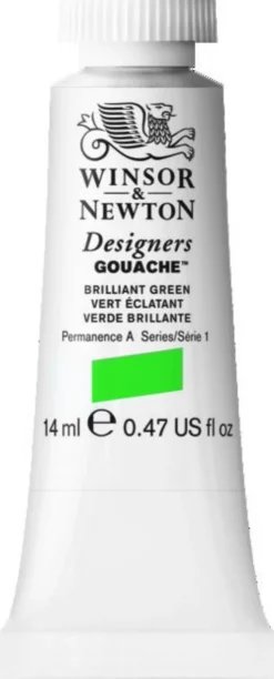 Farba gwasz Designers Gouache - Winsor & Newton - Brilliant Green, 14 ml
