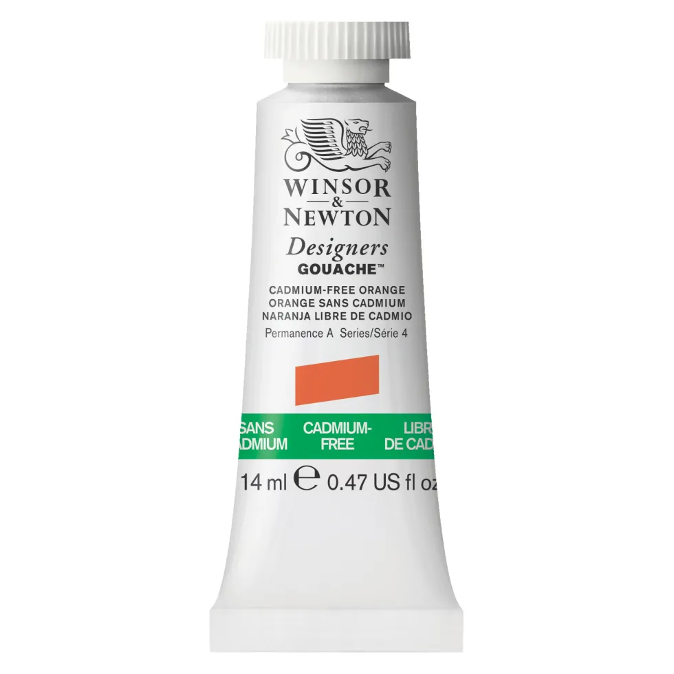 Farba gwasz Designers Gouache - Winsor & Newton - Cadmium Free Orange, 14 ml