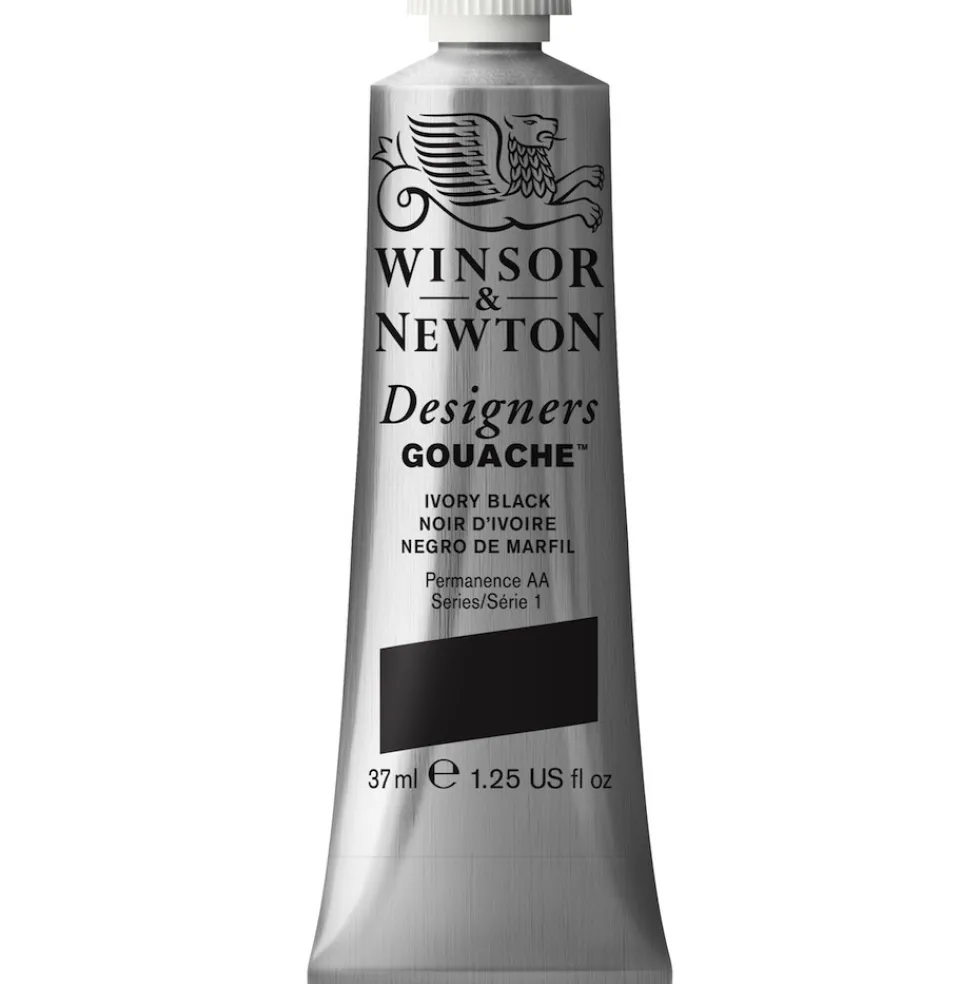 Farba gwasz Designers Gouache - Winsor & Newton - Ivory Black, 37 ml