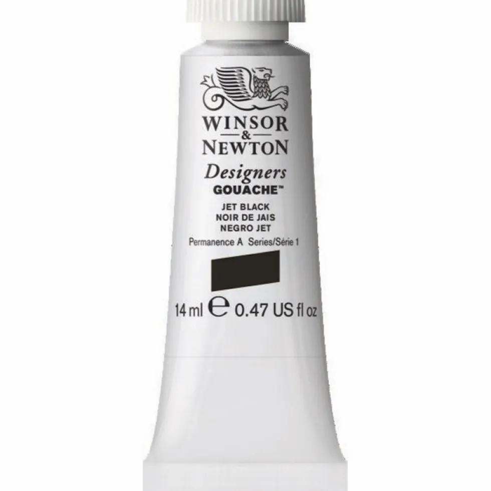 Farba gwasz Designers Gouache - Winsor & Newton - Jet Black, 14 ml