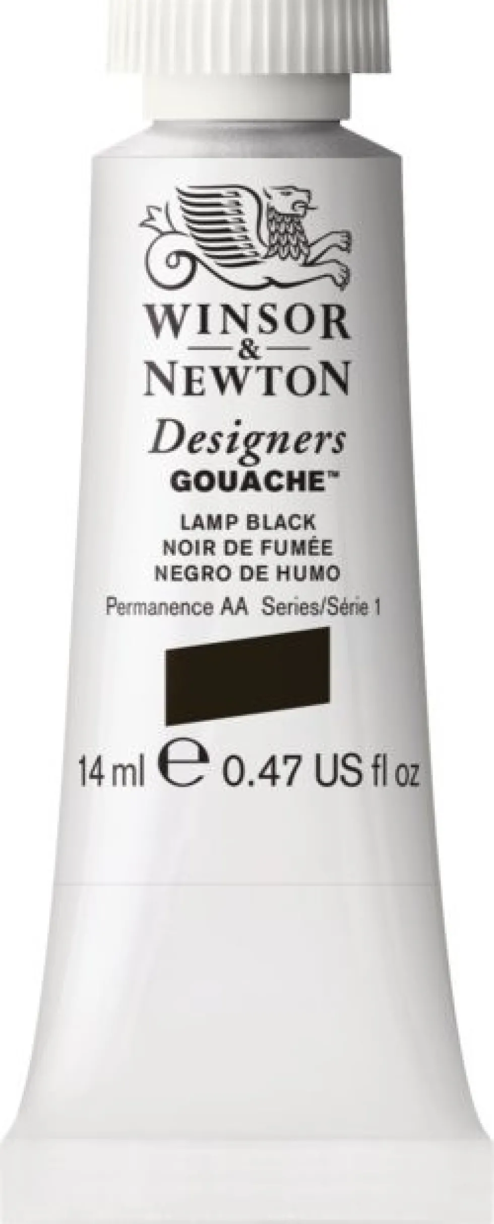 Farba gwasz Designers Gouache - Winsor & Newton - Lamp Black, 14 ml