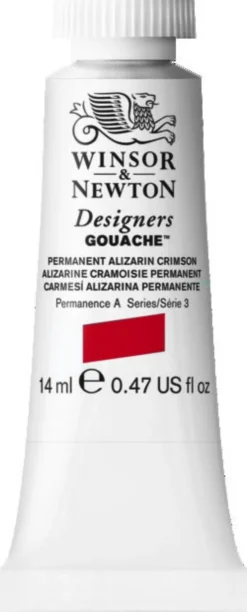 Farba gwasz Designers Gouache - Winsor & Newton - Permanent Alizarine Crimson, 14 ml