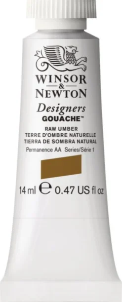 Farba gwasz Designers Gouache - Winsor & Newton - Raw Umber, 14 ml