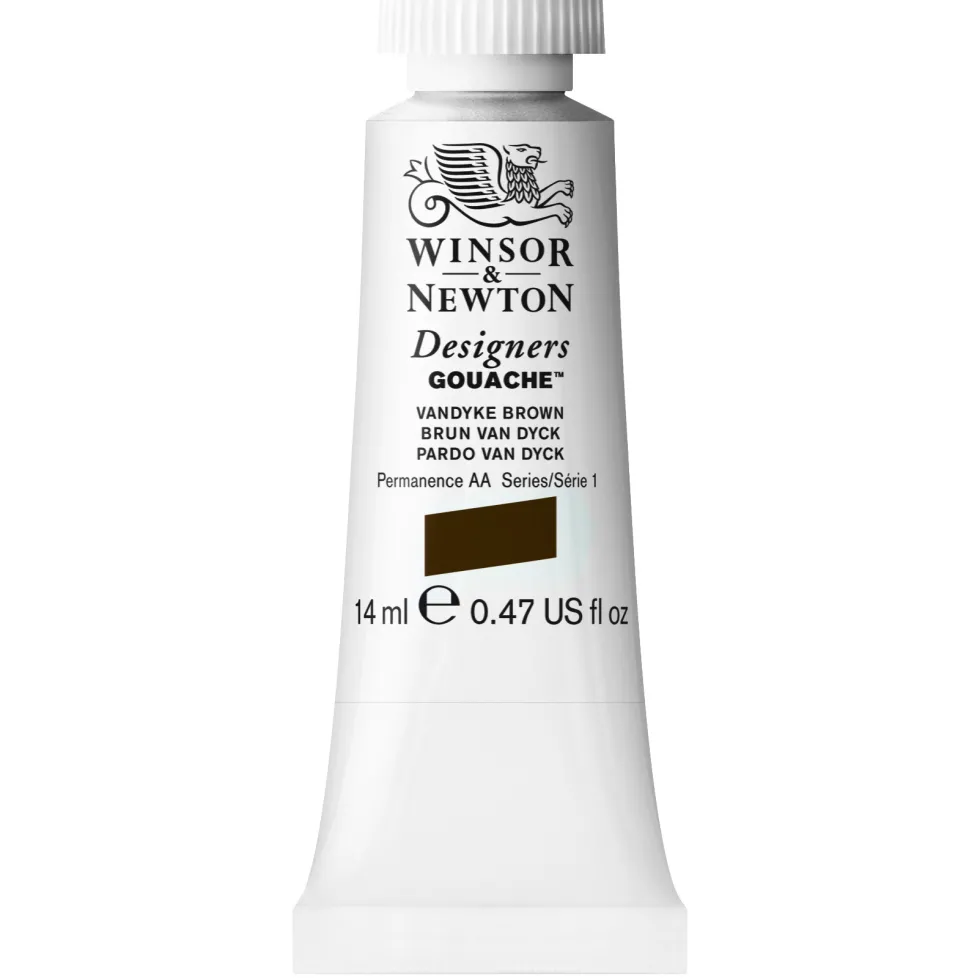 Farba gwasz Designers Gouache - Winsor & Newton - Vandyke Brown, 14 ml