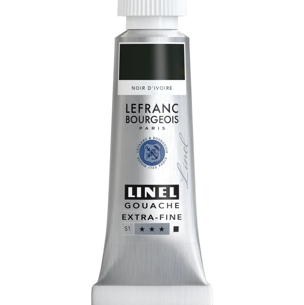 Farba gwasz Linel - Lefranc & Bourgeois - Ivory Black 14 ml