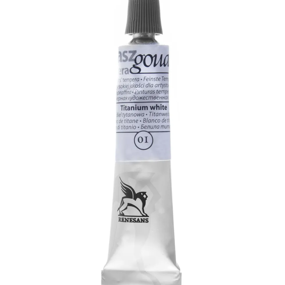 Farba gwasz - Renesans - 1, titanium white, 20 ml