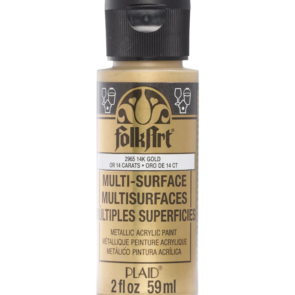 Farba metaliczna Multi-Surface - FolkArt - 14K Gold, 59 ml