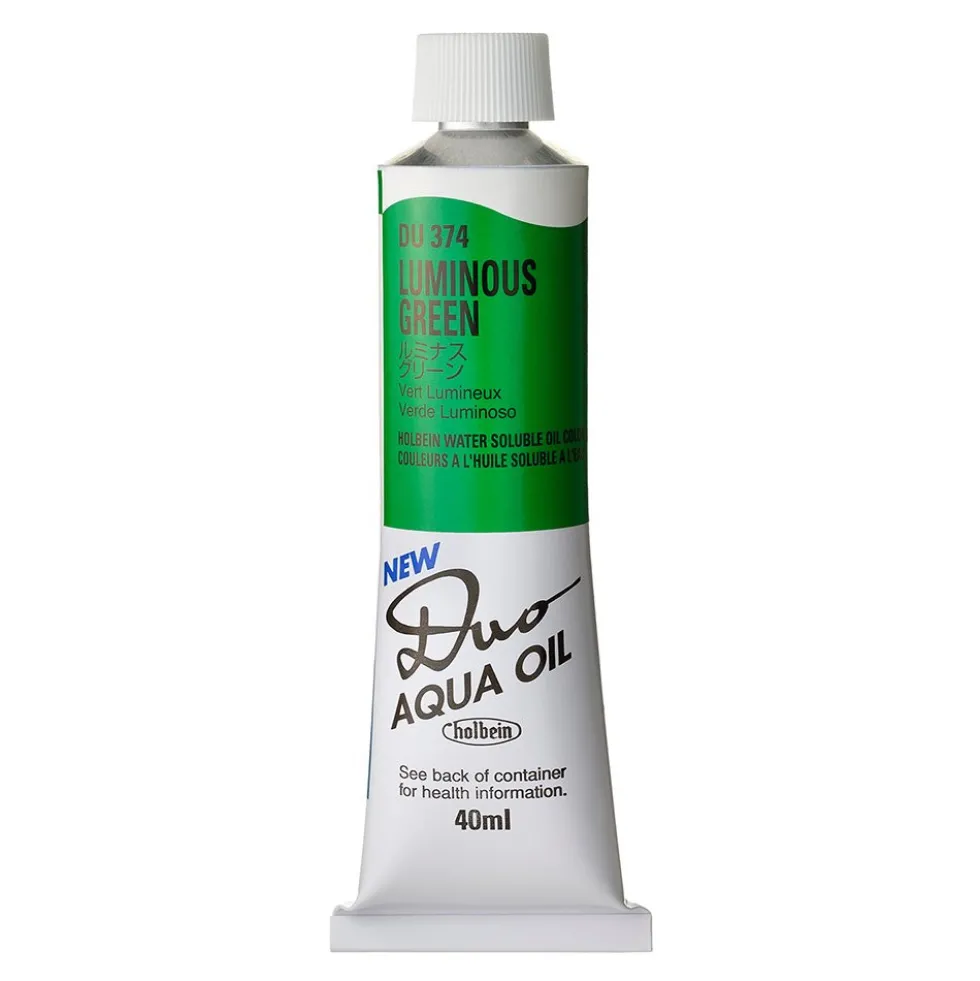 Farba olejna Duo Aqua Oil - Holbein - 374, Luminous Green, 40 ml