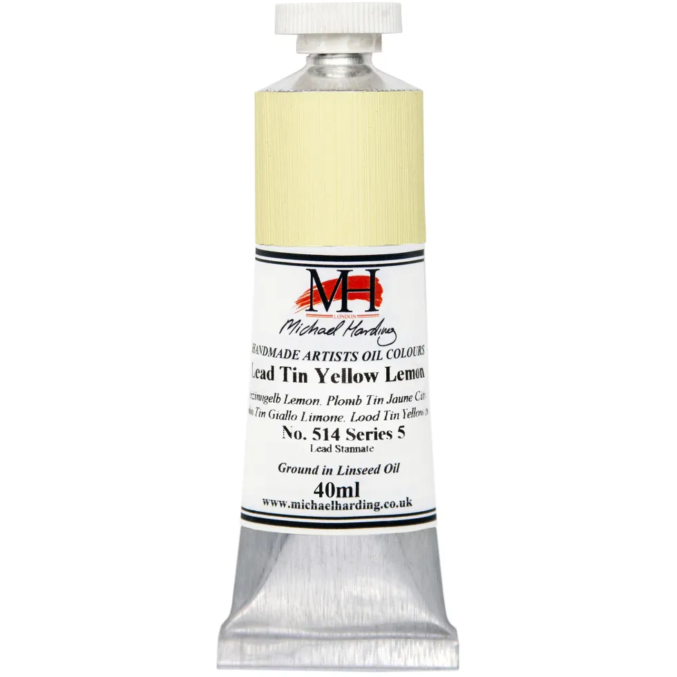 Farba olejna - Michael Harding - 514, Lead Tin Yellow Lemon, 40 ml
