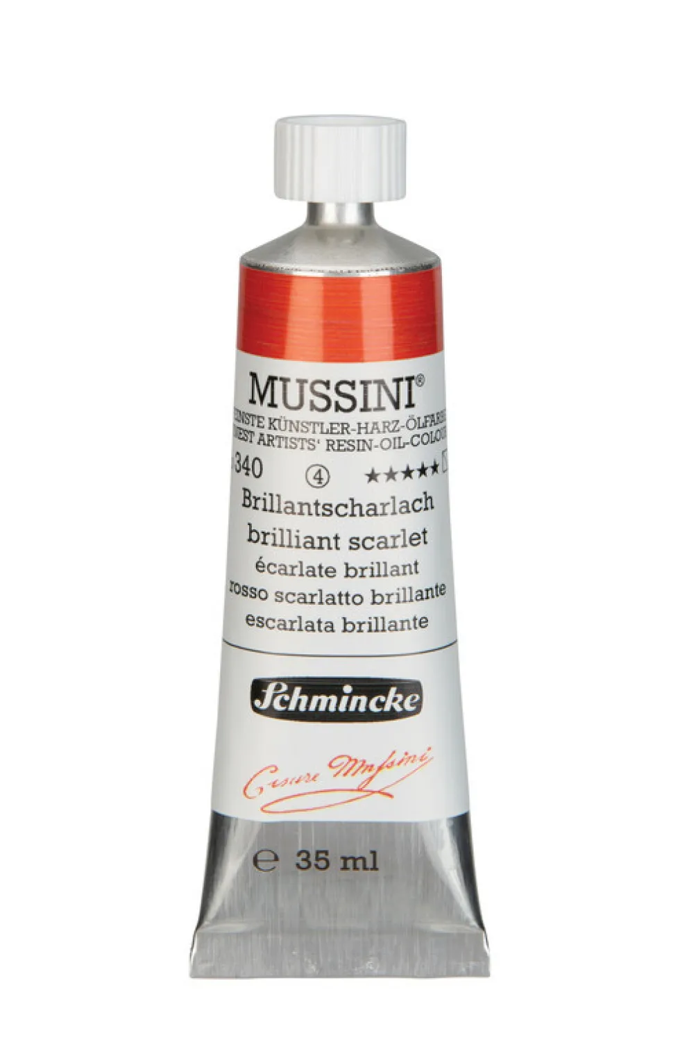 Farba olejna Mussini - Schmincke - 340, Brilliant Scarlett, 35 ml
