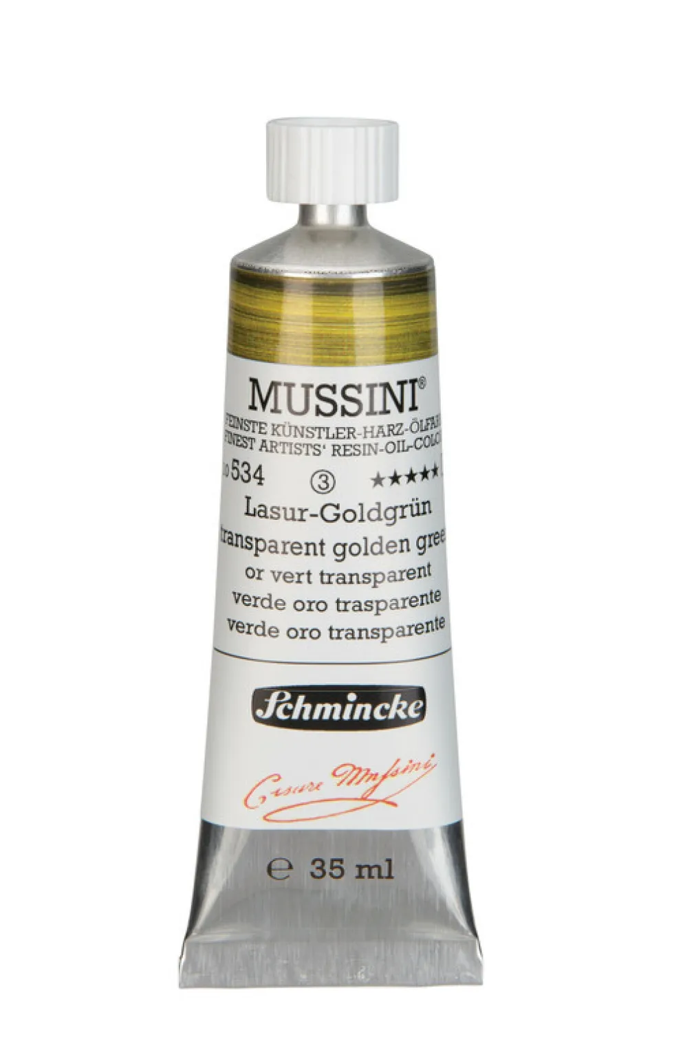 Farba olejna Mussini - Schmincke - 534, Transparent Golden Green, 35 ml