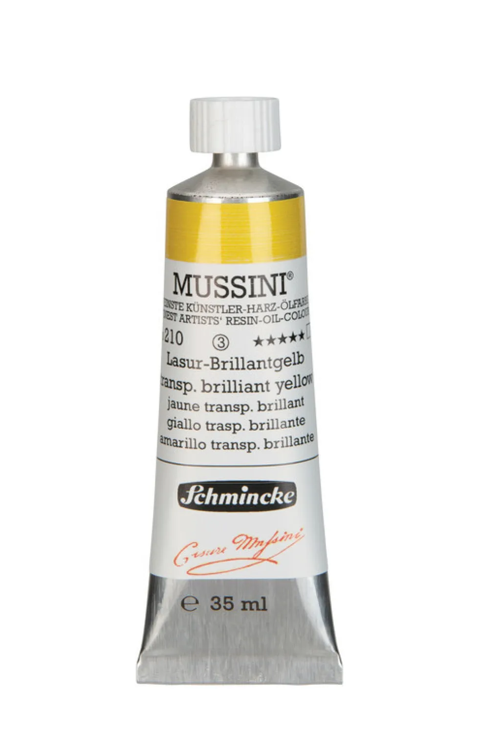 Farba olejna Mussini - Schmincke - 210, Transparent Yellow Brilliant, 35 ml