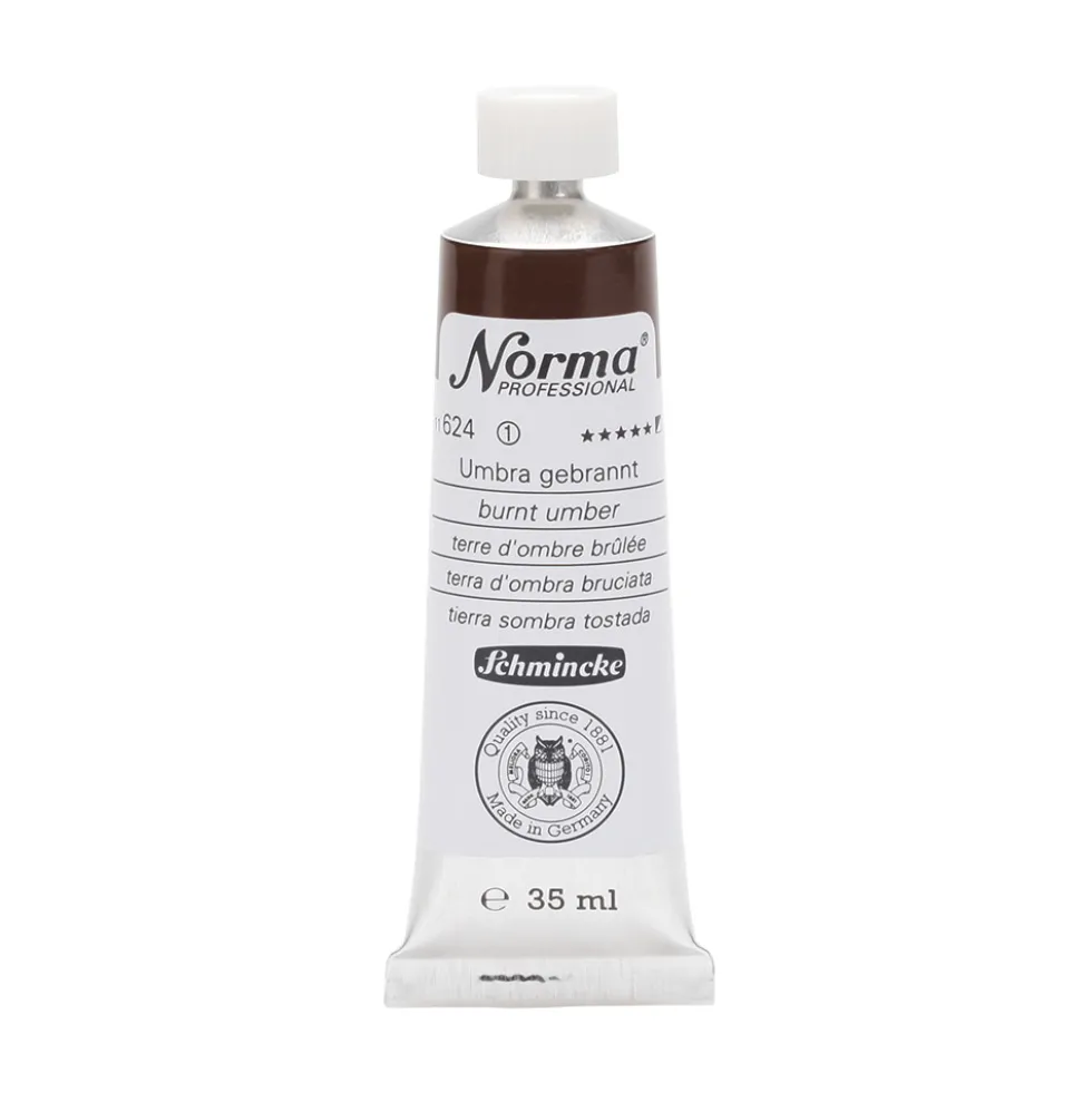 Farba olejna Norma Professional - Schmincke - 624, Burnt Umber, 35 ml